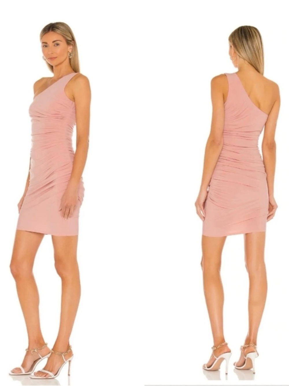 NWT Michael Costello X Revolve Kimberly One Shoulder Mini Dress Black Women's XS